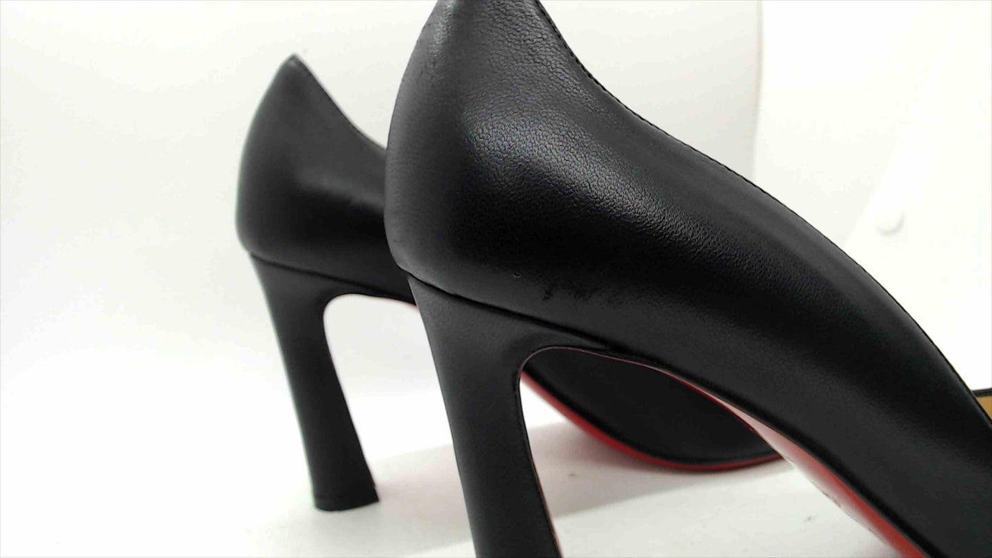 Christian Louboutin Black Leather Pumps Red Bottom Heels Size 38 EU (US 7.5)