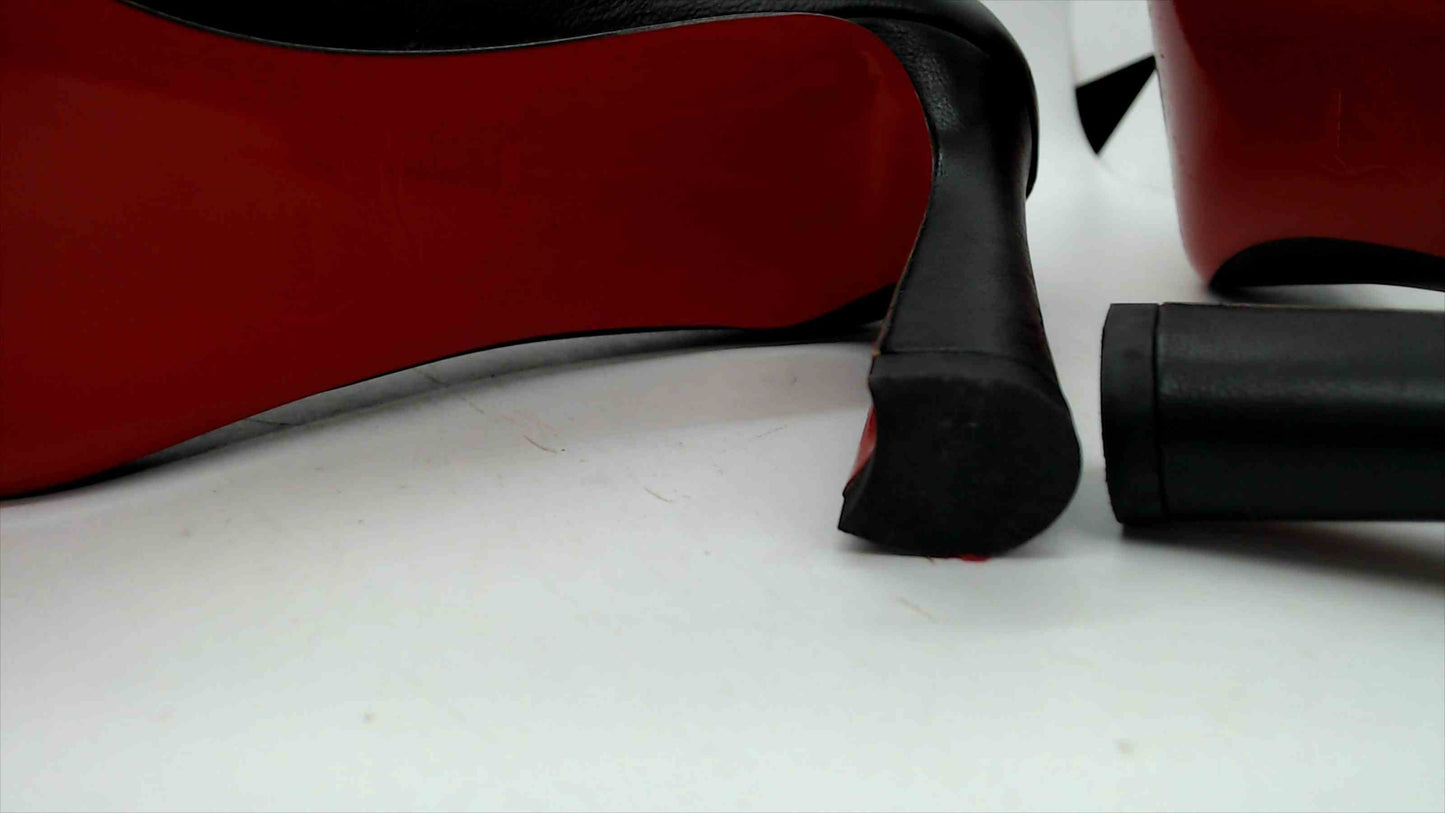 Christian Louboutin Black Leather Pumps Red Bottom Heels Size 38 EU (US 7.5)