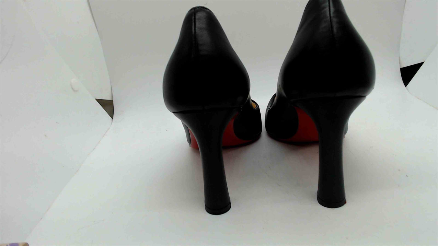 Christian Louboutin Black Leather Pumps Red Bottom Heels Size 38 EU (US 7.5)