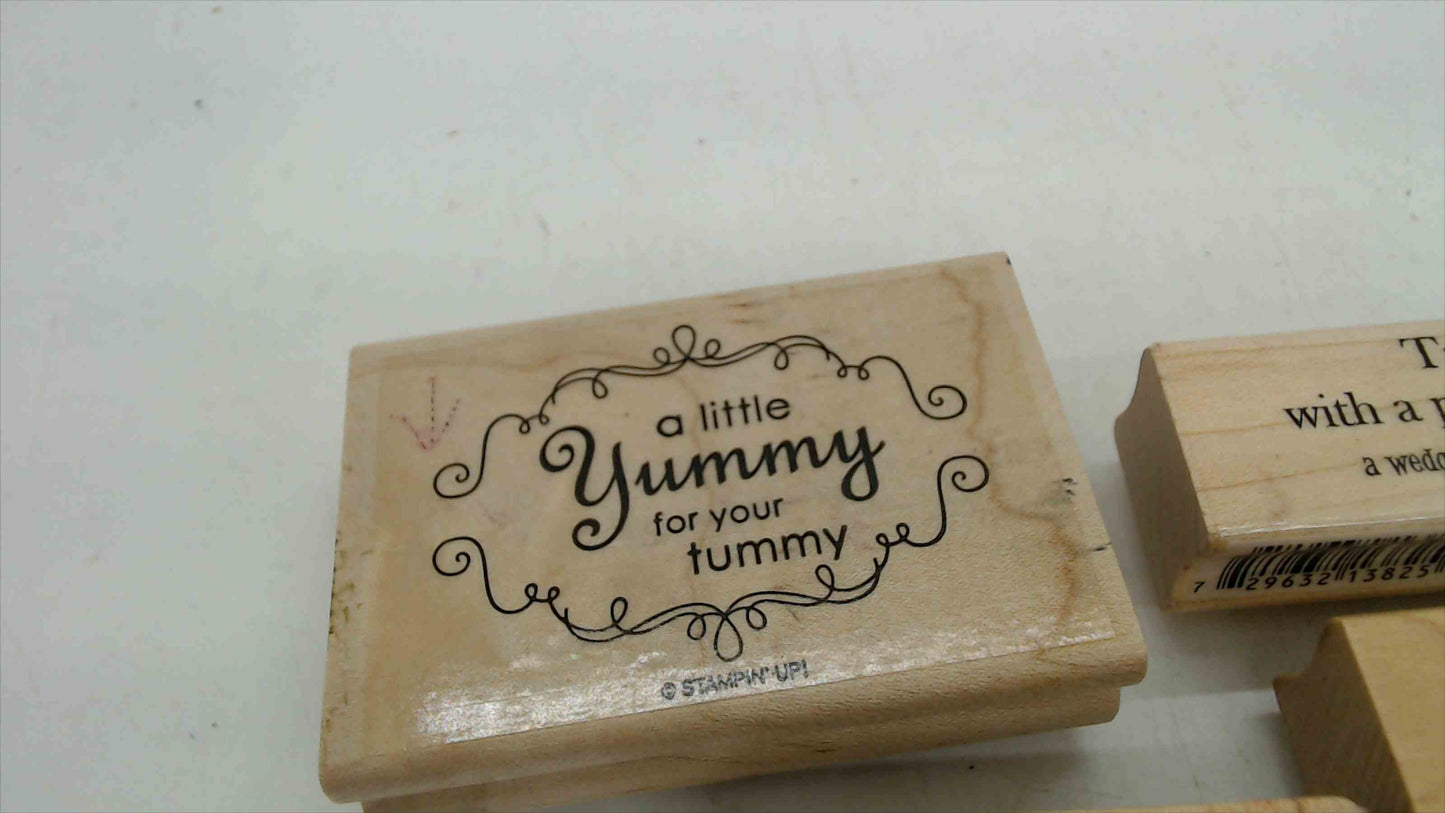 Lot of 6 Wood Mounted Rubber Stamps – Friendship, Sentiment & Quote Theme