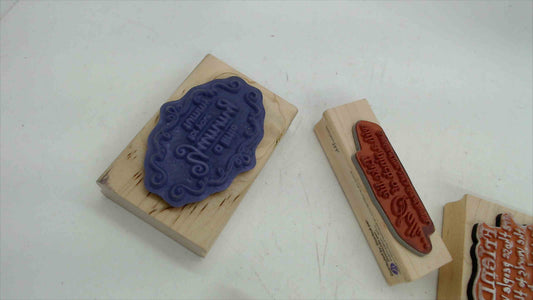 Lot of 6 Wood Mounted Rubber Stamps – Friendship, Sentiment & Quote Theme