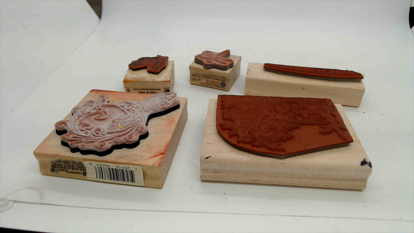 Lot of 5 Wood Mounted Rubber Stamps – Birds & Nature Theme