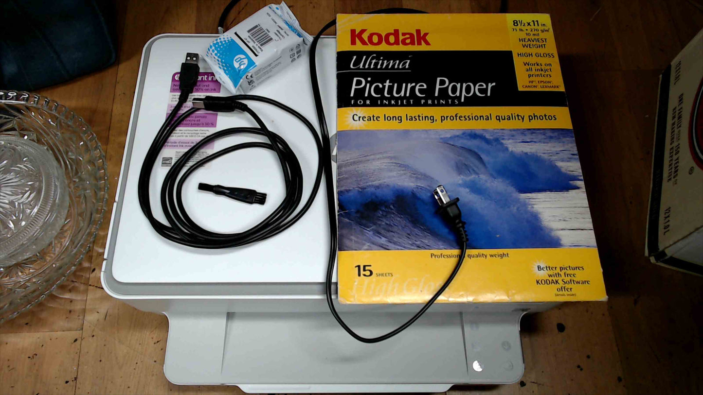 HP ENVY 6055e All-in-One Printer Bundle – Ink, Photo Paper & USB Cable Included