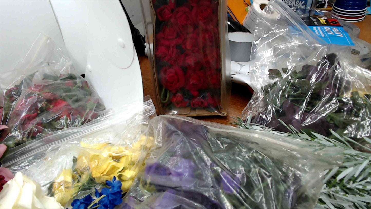 Large Lot of Artificial Silk Flowers – Mixed Varieties, Colors & Stems (Used, Good Condition)