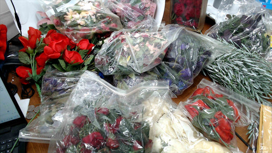 Large Lot of Artificial Silk Flowers – Mixed Varieties, Colors & Stems (Used, Good Condition)