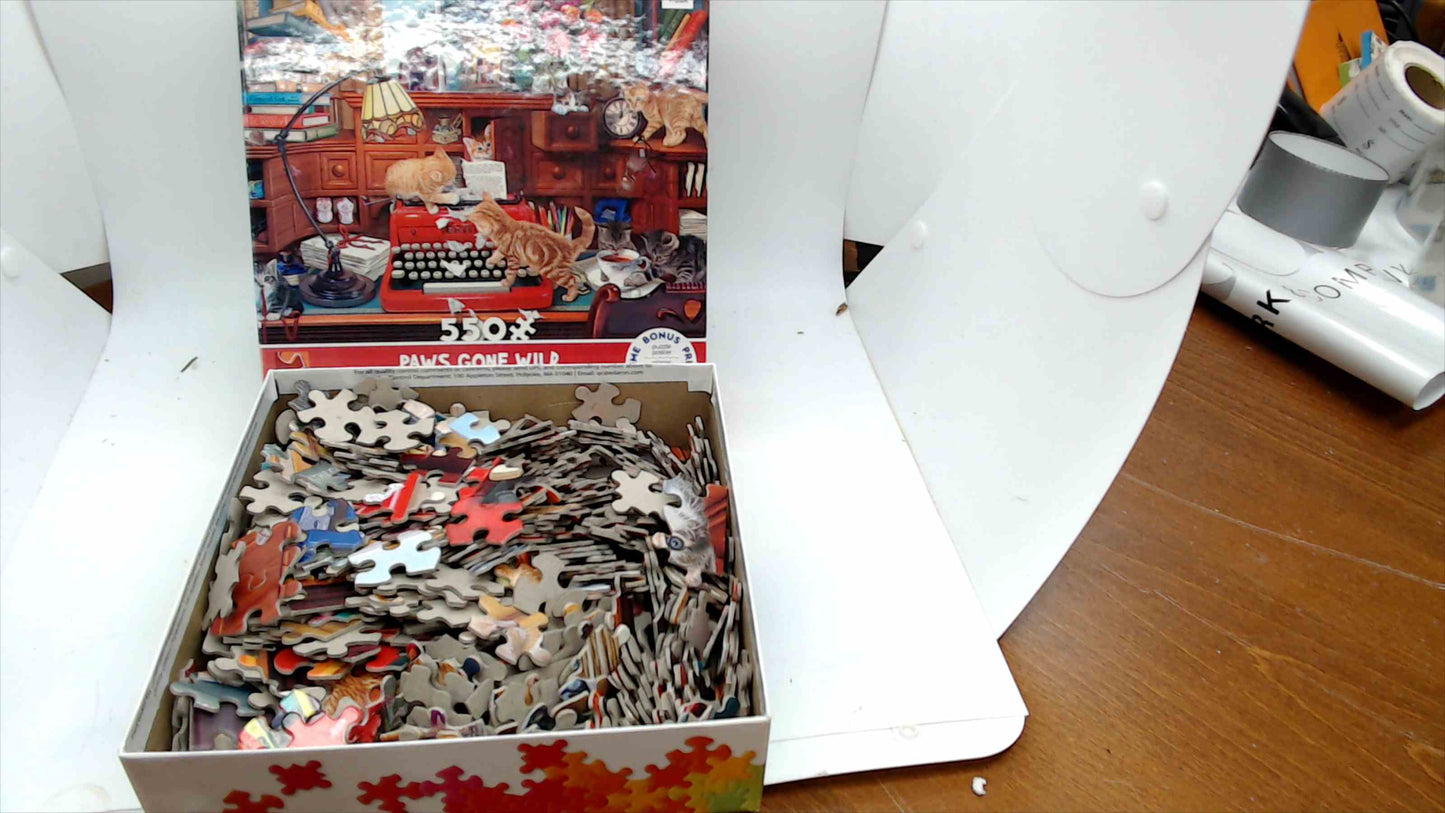 Ceaco "Paws Gone Wild" 550-Piece Jigsaw Puzzle – Steve Read Cat Art – 24" × 18" – Bonus Poster