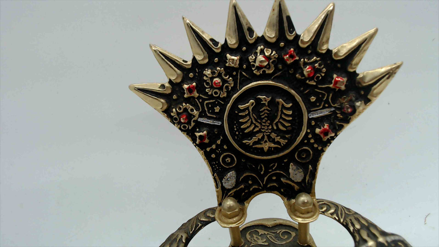 Vintage Spanish Brass Miniature Throne Chair Ashtray MADRID 5.25" Tall