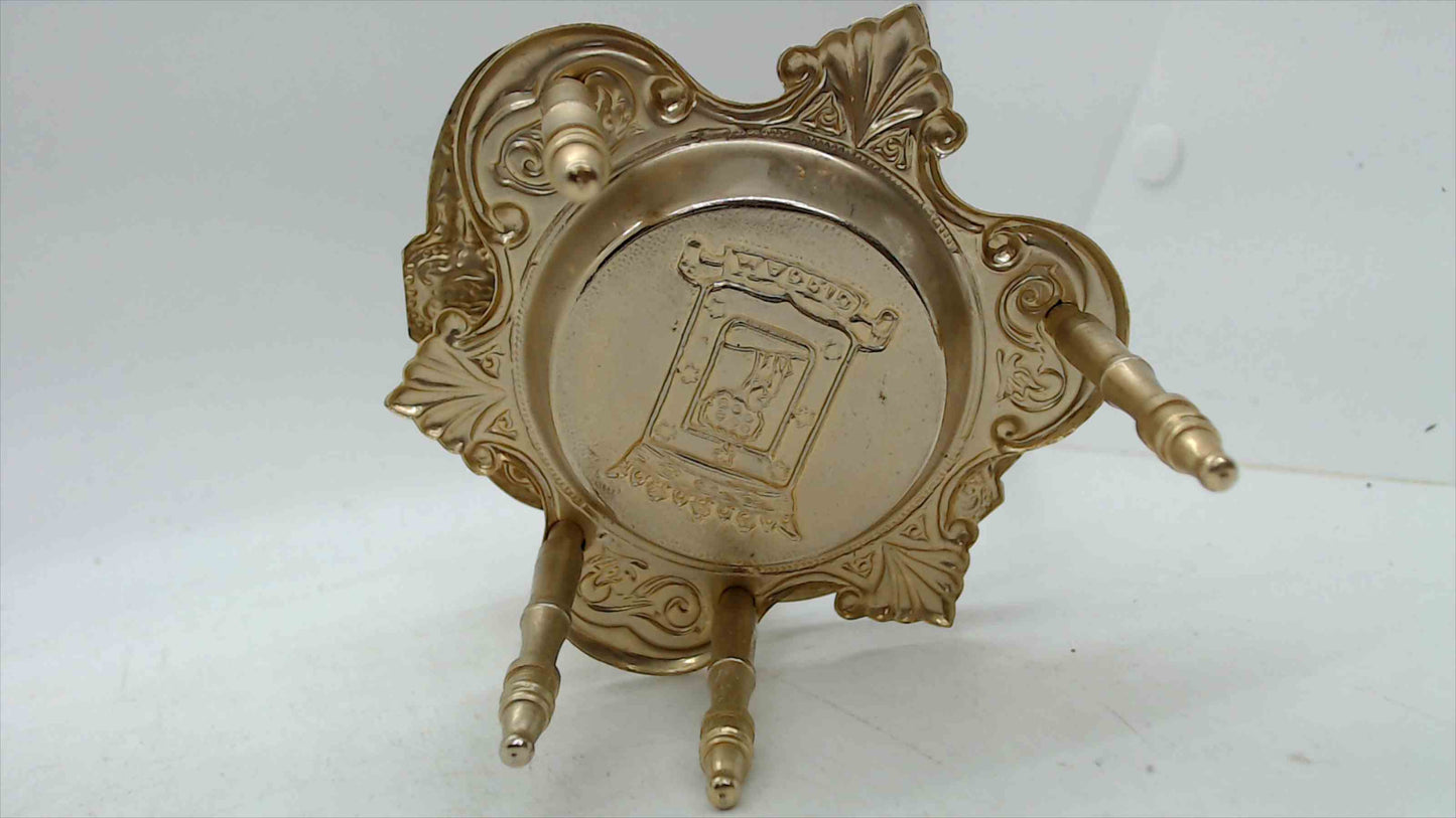 Vintage Spanish Brass Miniature Throne Chair Ashtray MADRID 5.25" Tall