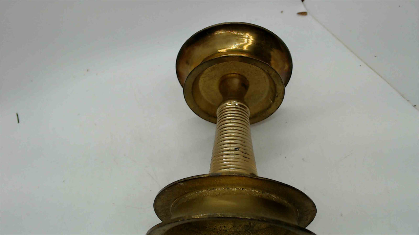 Vintage Solid Brass Indian Oil Lamp / Diya – Kerala Style – 8.5" Tall – 1.5 lbs – Temple Lamp