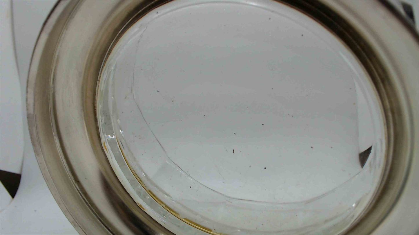 Vintage Heavy Crystal Glass Bowl with Silver-Plate Base – Faceted Octagonal – 9" Wide × 4.5" Tall – 3.5 lbs