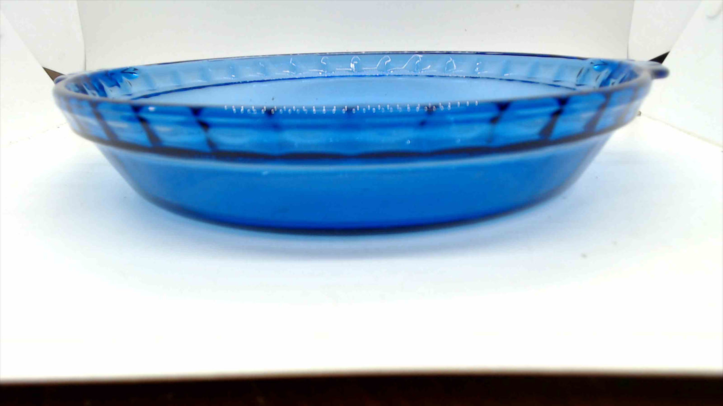 Pyrex Cobalt Blue Glass Pie Plate / Dish – 10" – 1.5 lbs – Scalloped Rim – Made in USA – Vintage
