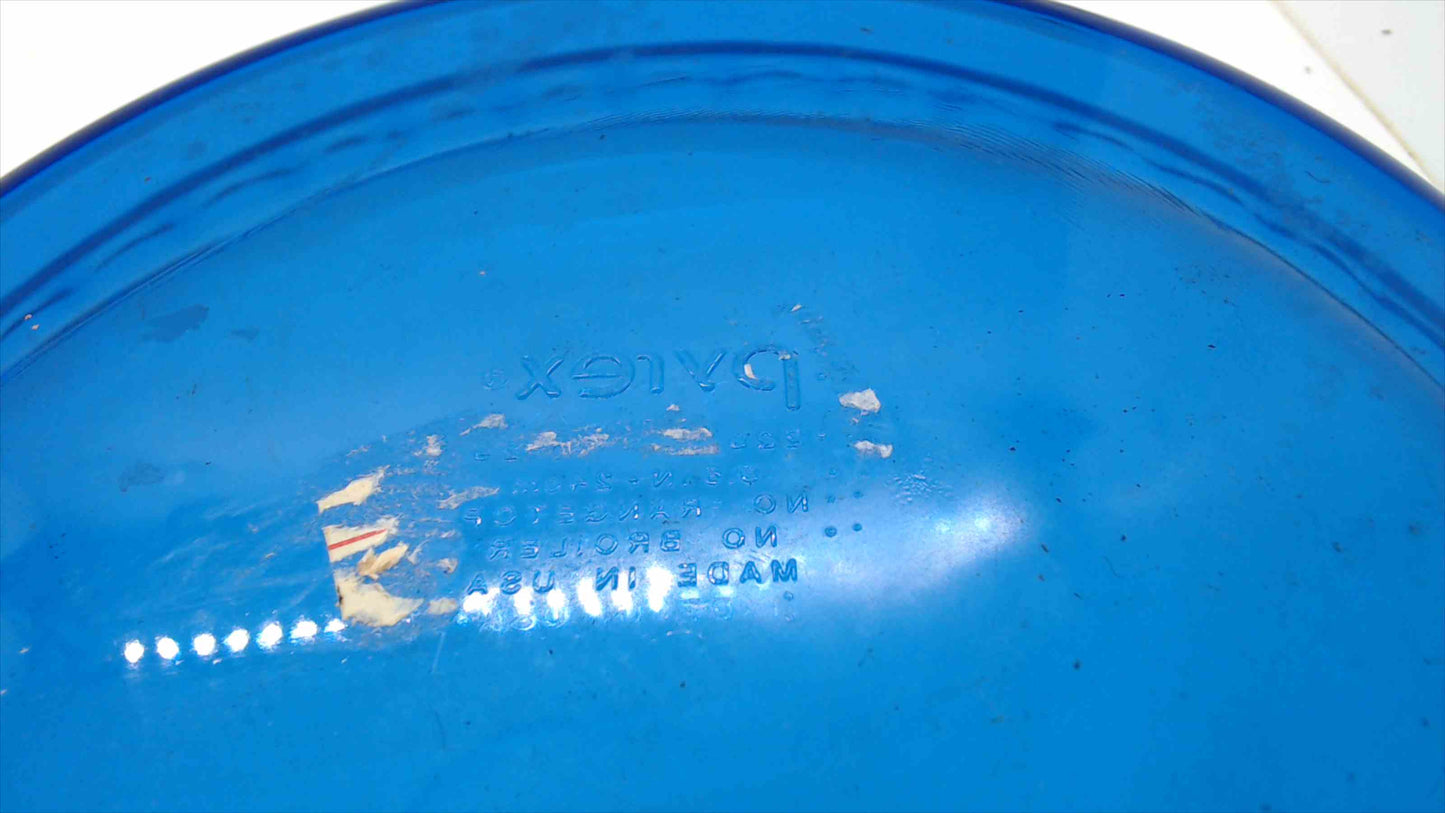 Pyrex Cobalt Blue Glass Pie Plate / Dish – 10" – 1.5 lbs – Scalloped Rim – Made in USA – Vintage