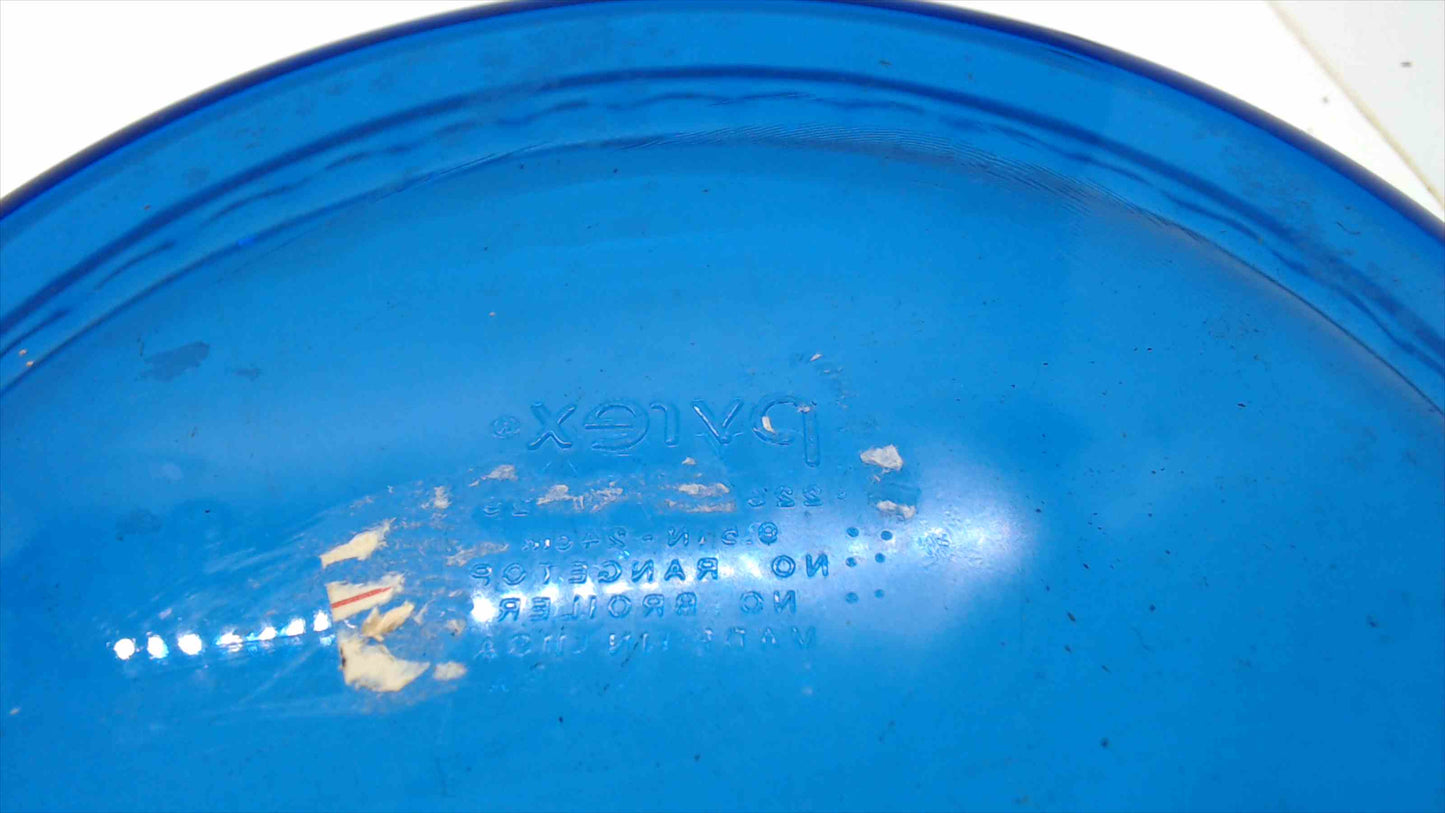 Pyrex Cobalt Blue Glass Pie Plate / Dish – 10" – 1.5 lbs – Scalloped Rim – Made in USA – Vintage