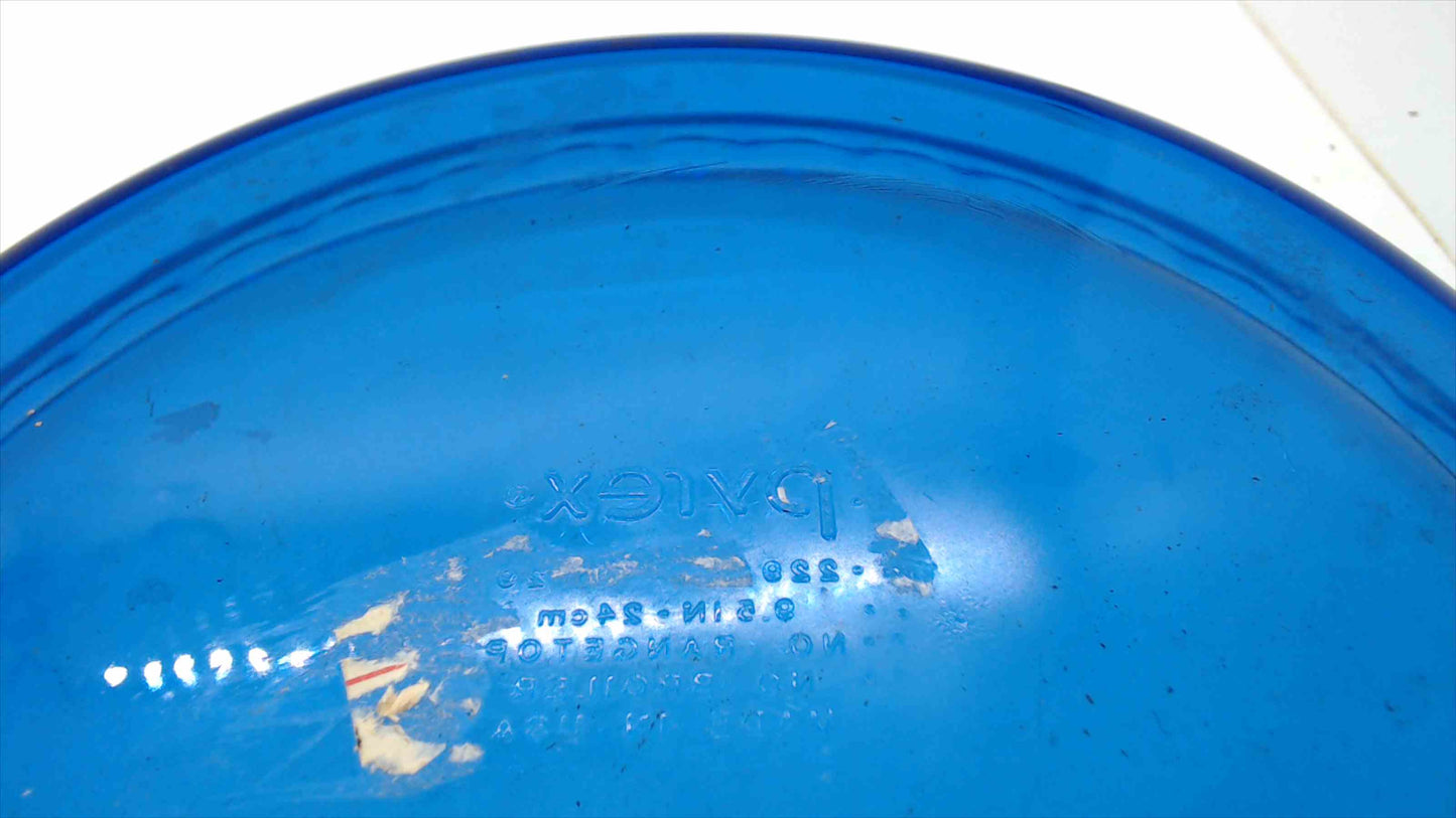 Pyrex Cobalt Blue Glass Pie Plate / Dish – 10" – 1.5 lbs – Scalloped Rim – Made in USA – Vintage