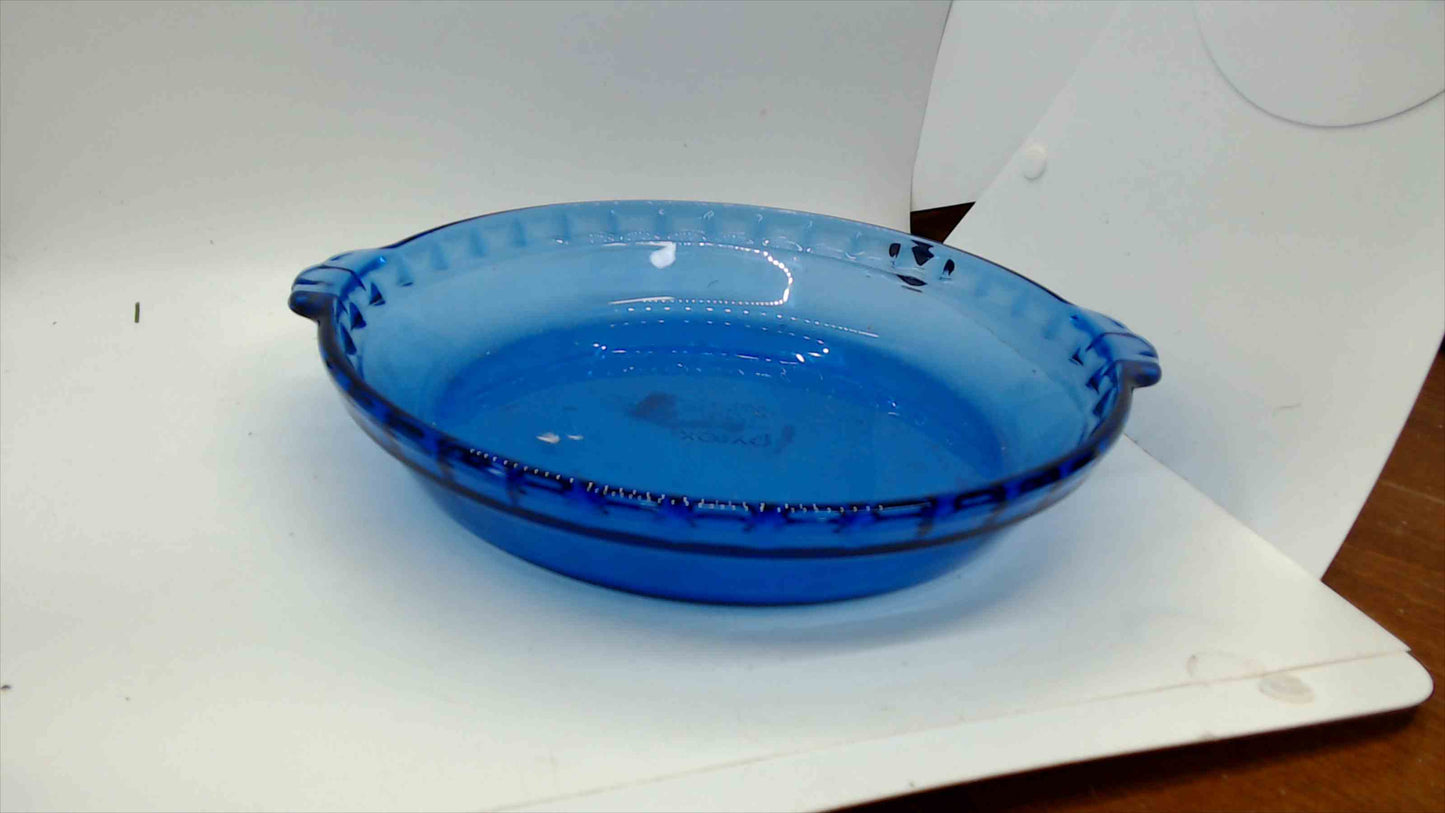 Pyrex Cobalt Blue Glass Pie Plate / Dish – 10" – 1.5 lbs – Scalloped Rim – Made in USA – Vintage