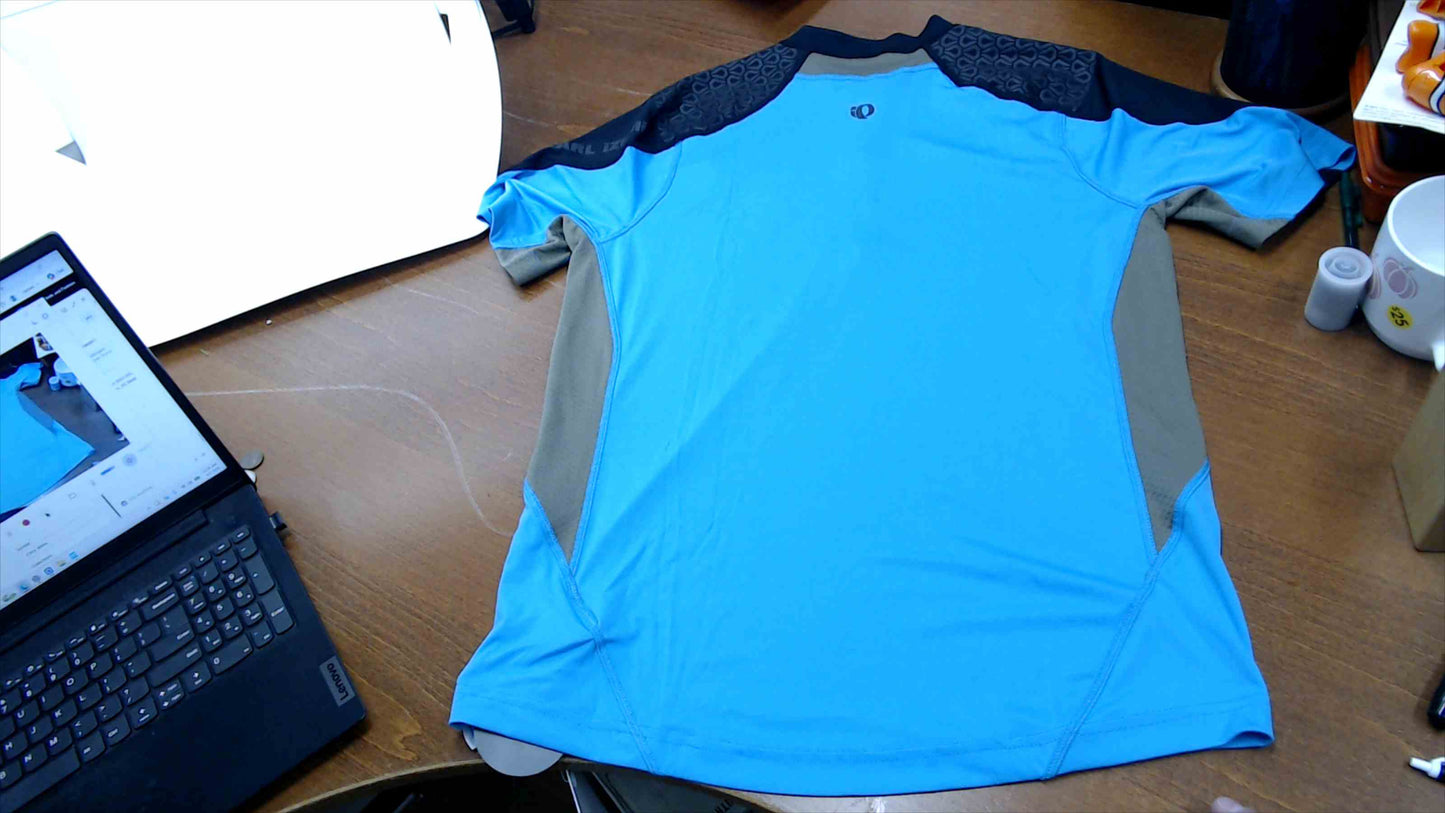 Pearl Izumi Ultra InsideOut Zip SS Cycling Jersey Men’s Medium – Electric Blue/Black/Khaki – NWT