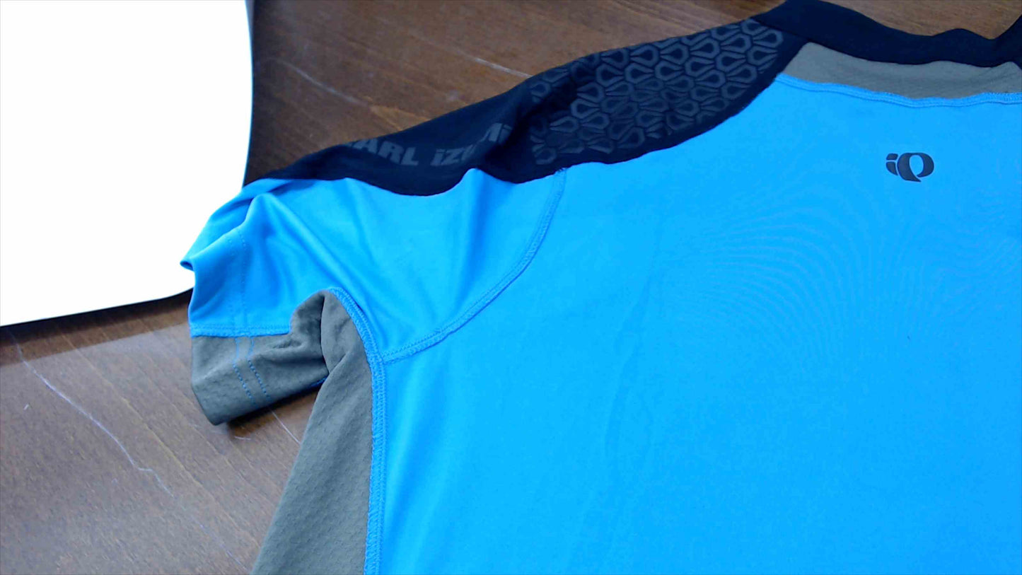 Pearl Izumi Ultra InsideOut Zip SS Cycling Jersey Men’s Medium – Electric Blue/Black/Khaki – NWT