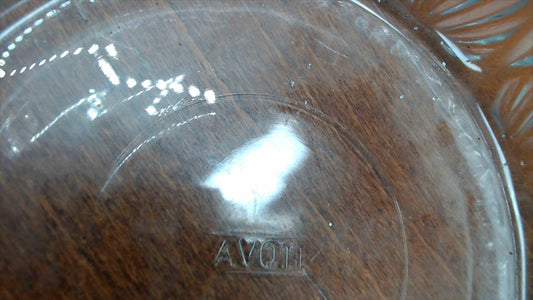 Vintage Avon Pressed Glass Covered Candy Dish with Fan and Diamond Pattern and Floral Lid