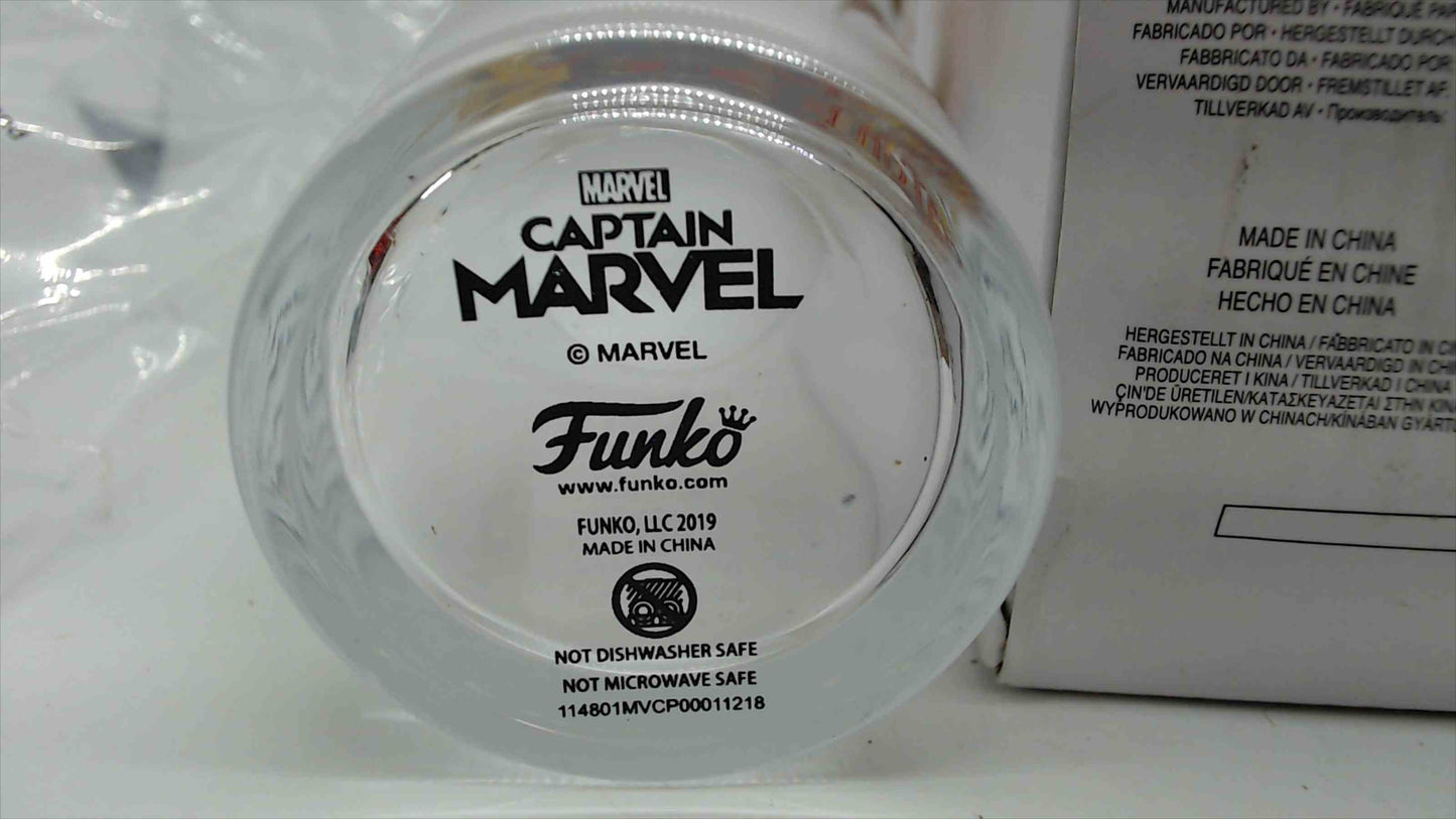 Funko Marvel Captain Marvel "Higher Further Faster" Collector Glass Cup with Original Box