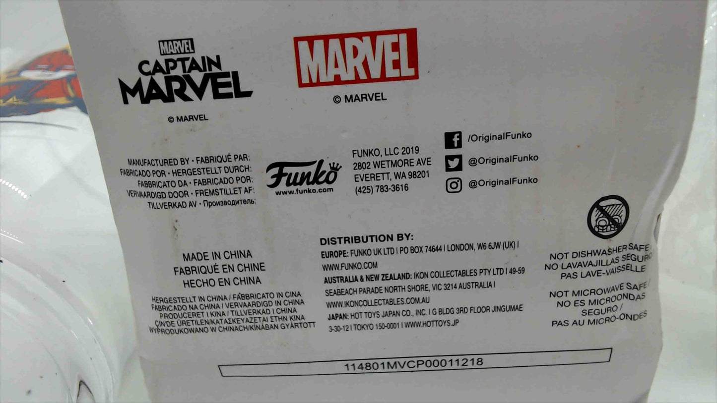 Funko Marvel Captain Marvel "Higher Further Faster" Collector Glass Cup with Original Box