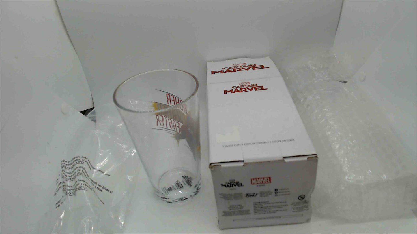 Funko Marvel Captain Marvel "Higher Further Faster" Collector Glass Cup with Original Box