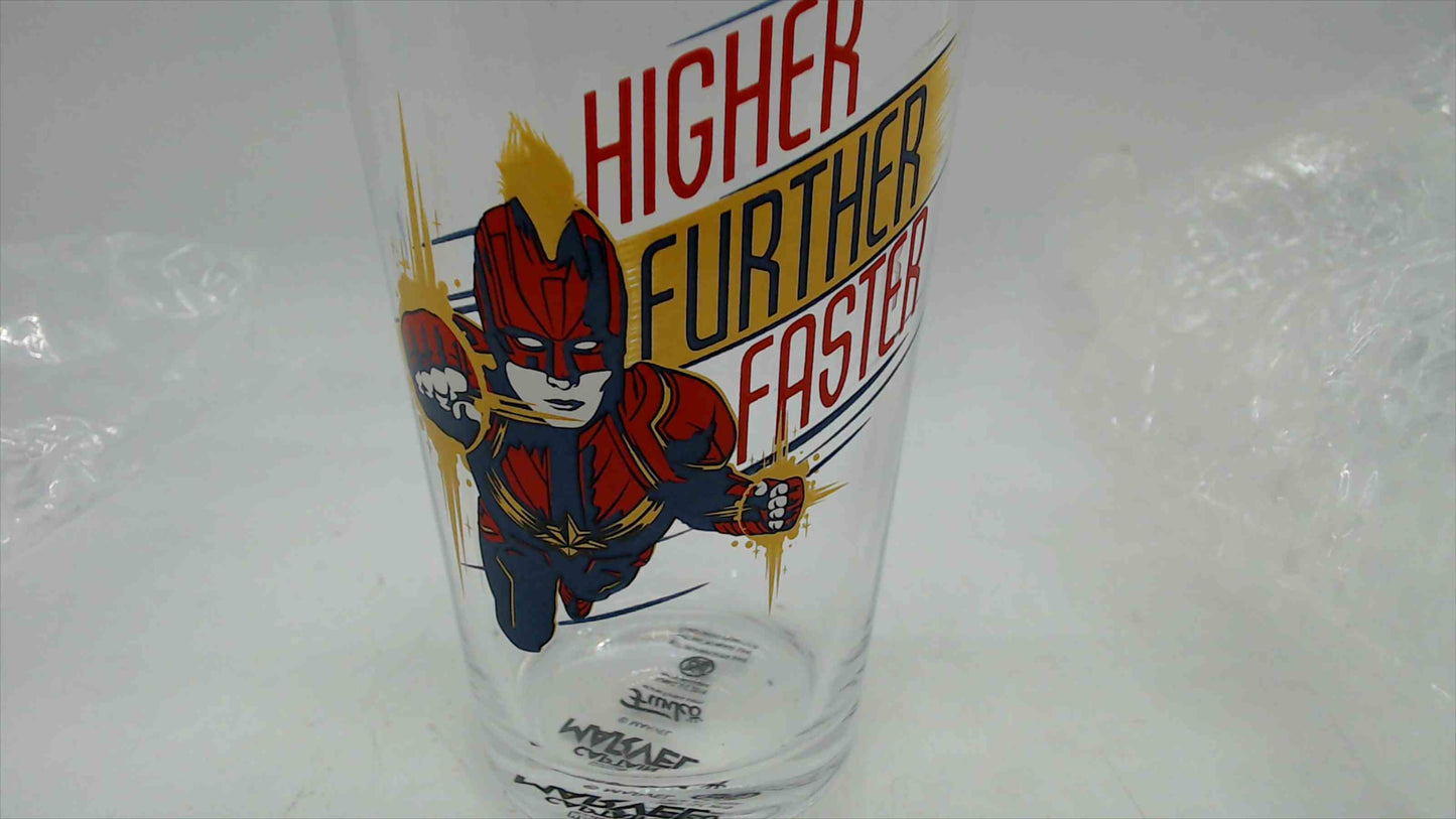 Funko Marvel Captain Marvel "Higher Further Faster" Collector Glass Cup with Original Box
