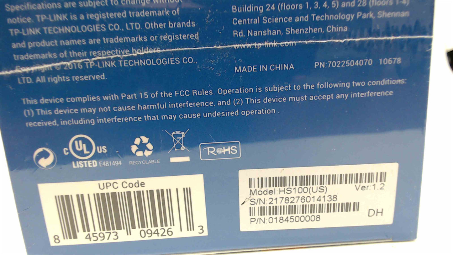 TP-Link HS100 Smart Wi-Fi Plug – Brand New, Sealed – Works with Alexa & Google Assistant