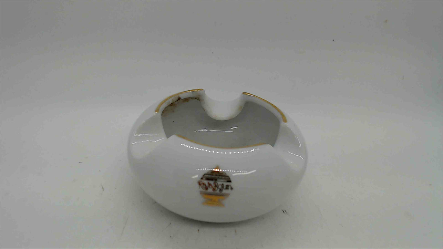Dankotuwa Porcelain Ashtray with Gold Rim, Raja Bojun, 3.5" — Sri Lanka