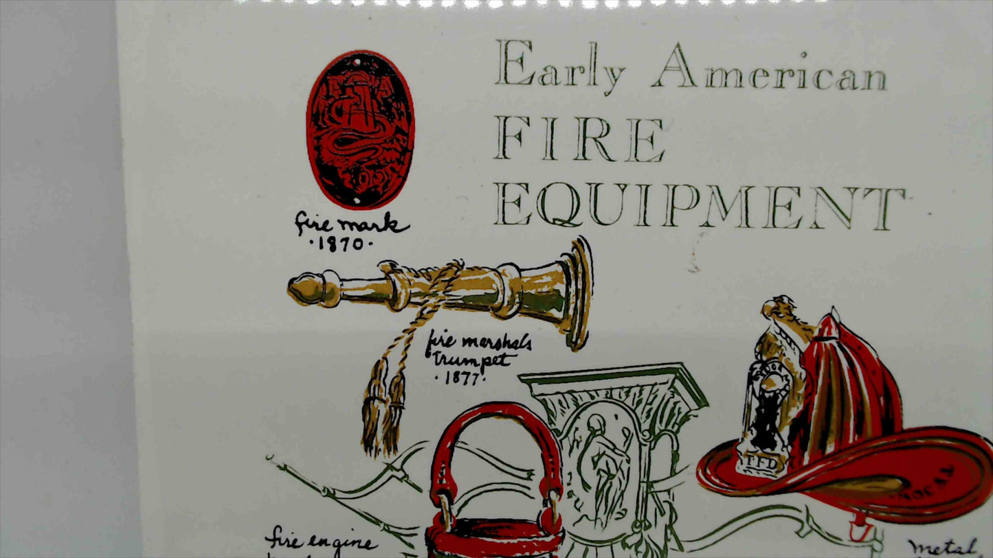Screencraft "Early American Fire Equipment" Ceramic Tile Trivet, 6"×6" — Cape Cod, Phyllis Howard
