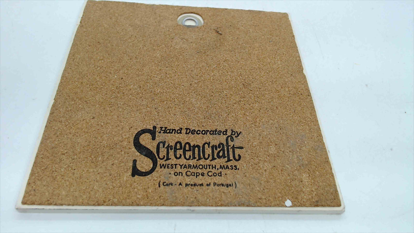 Screencraft "Early American Fire Equipment" Ceramic Tile Trivet, 6"×6" — Cape Cod, Phyllis Howard