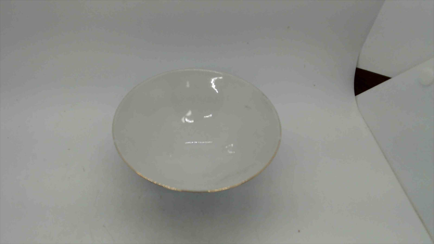 Vintage Chinese Porcelain Rice Bowl, Turquoise Blue with Plum Blossoms, 4.5"