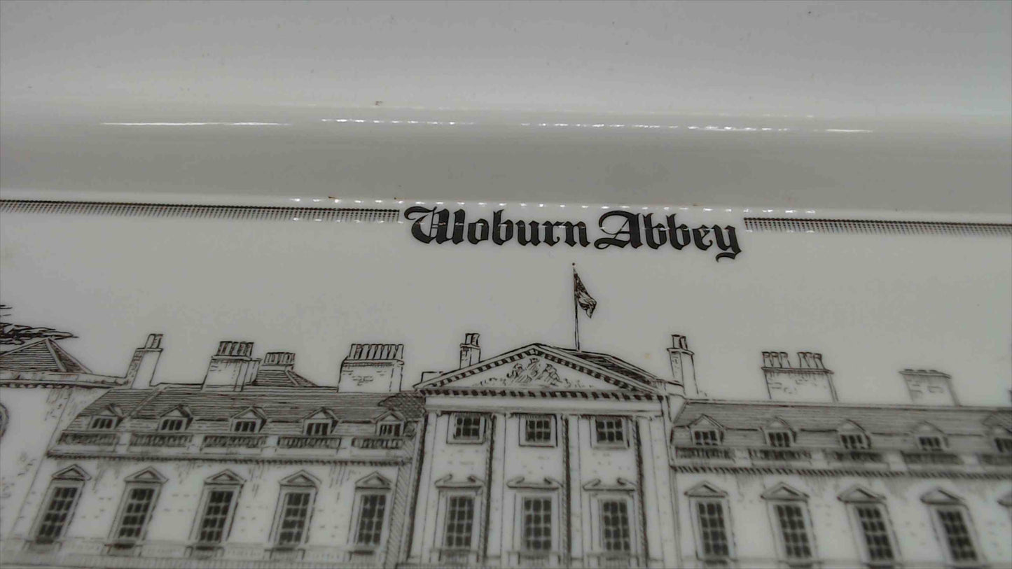 Woburn Abbey Melamine Souvenir Tray — Architectural Illustration, Made in Great Britain, 15"