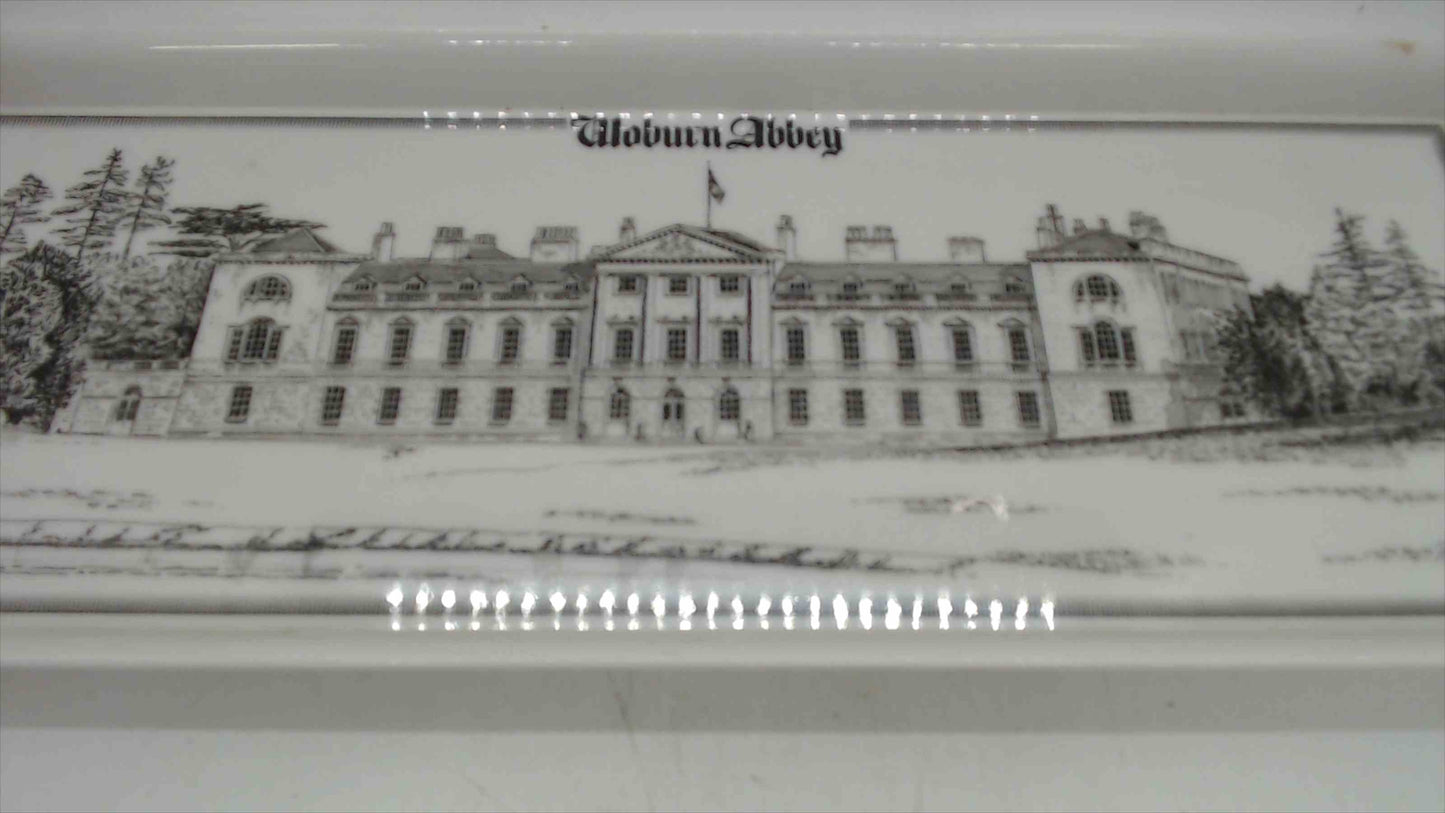 Woburn Abbey Melamine Souvenir Tray — Architectural Illustration, Made in Great Britain, 15"