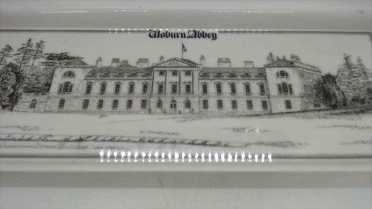Woburn Abbey Melamine Souvenir Tray — Architectural Illustration, Made in Great Britain, 15"