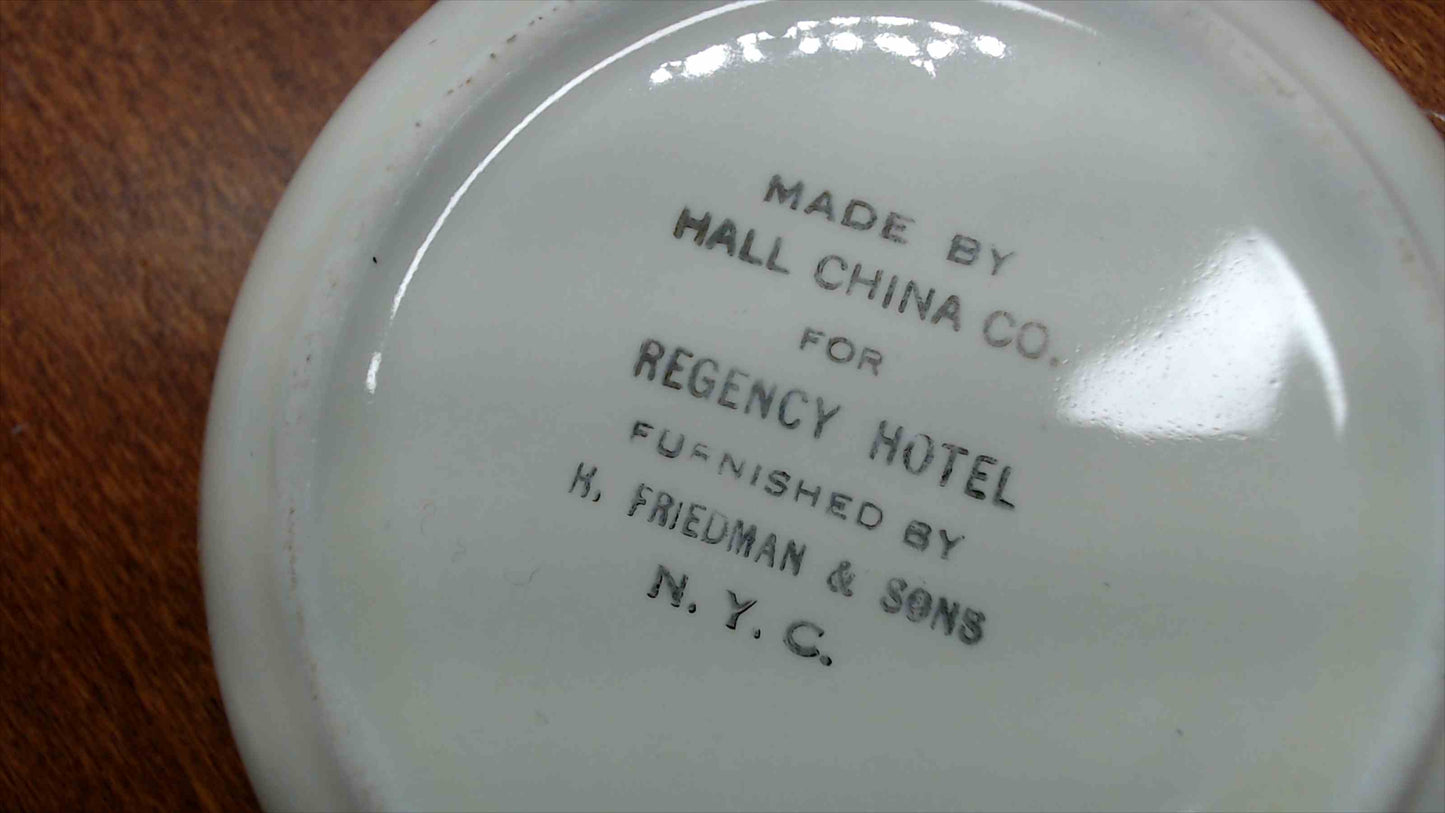 Hall China Co. Regency Hotel New York City Ironstone Side Dish Ashtray