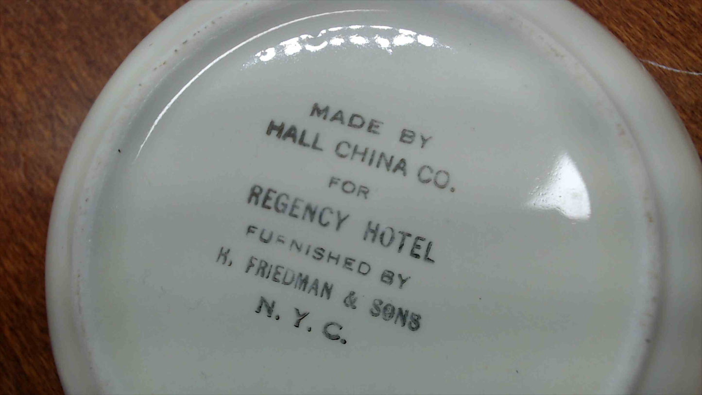 Hall China Co. Regency Hotel New York City Ironstone Side Dish Ashtray