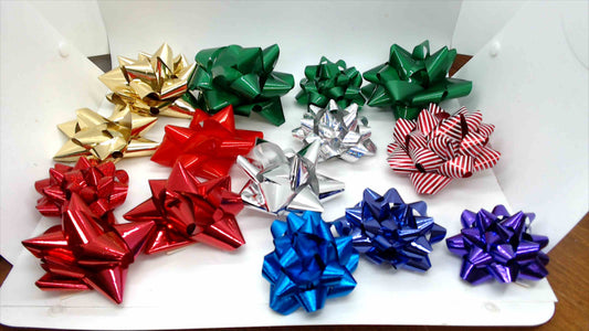 Vintage Assorted Metallic Gift Bow Collection — Set of 15