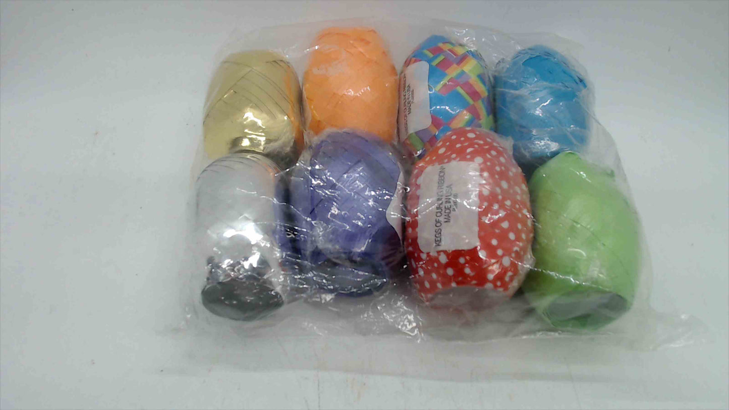Kegs of Curling Ribbon Assorted Colors — Set of 8, Made in USA