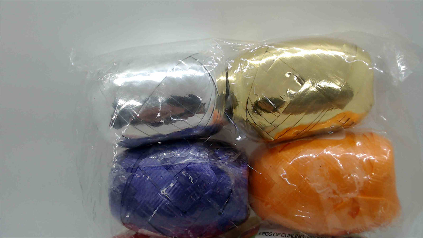 Kegs of Curling Ribbon Assorted Colors — Set of 8, Made in USA