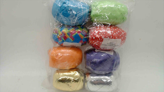 Kegs of Curling Ribbon Assorted Colors — Set of 8, Made in USA