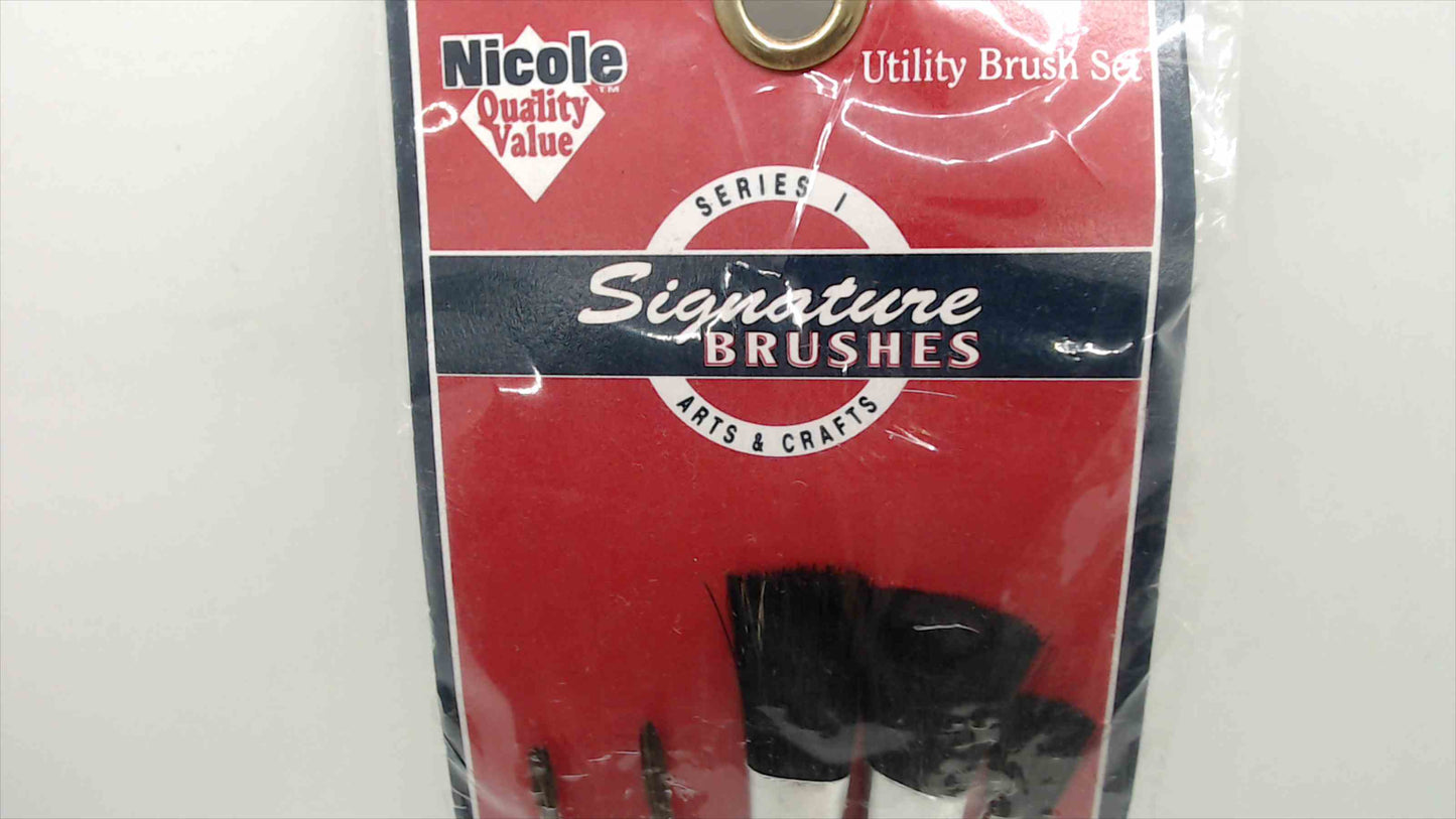 Nicole Signature Brushes Series 1 Utility Brush Set — Arts & Crafts, 5-Piece (Made in China)