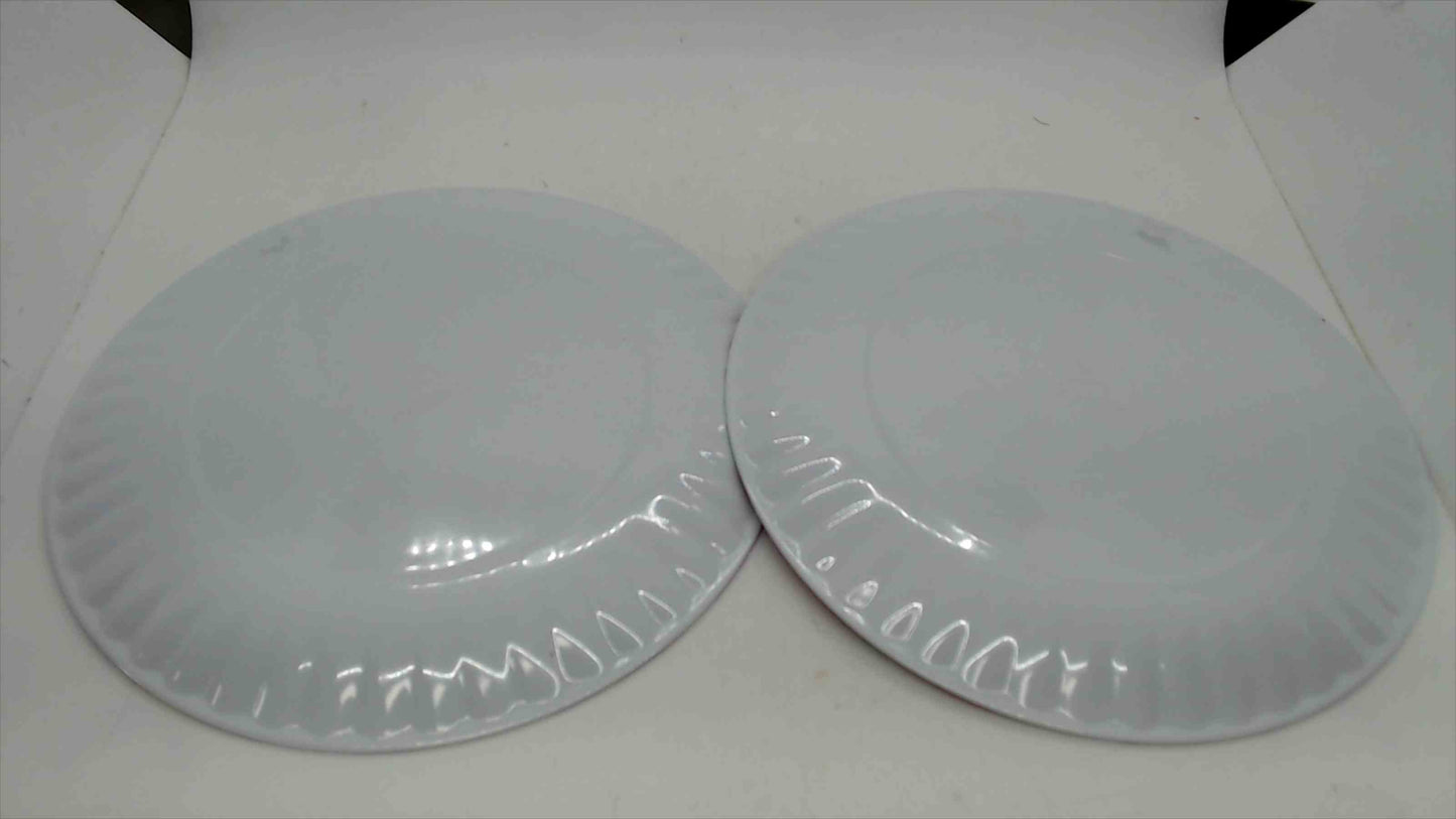 C&C California Home Melamine Plates White Cats & Hearts Pattern — Set of 2, 8" Pink