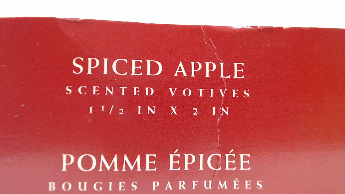 Lancaster Colony Candles Spiced Apple Scented Votive Candles — Box of 12, 1½" × 2", Vintage NOS