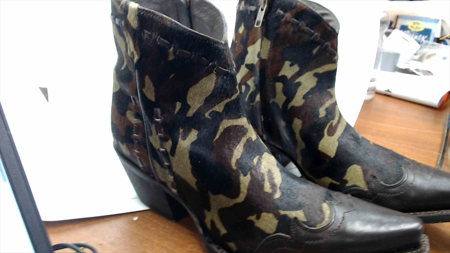 Tony Lama VF6045 Women's Camo Hair-On Short Western Boots – Size 10B – New with Tags