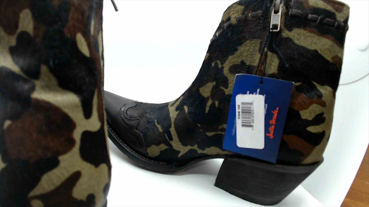 Tony Lama VF6045 Women's Camo Hair-On Short Western Boots – Size 10B – New with Tags