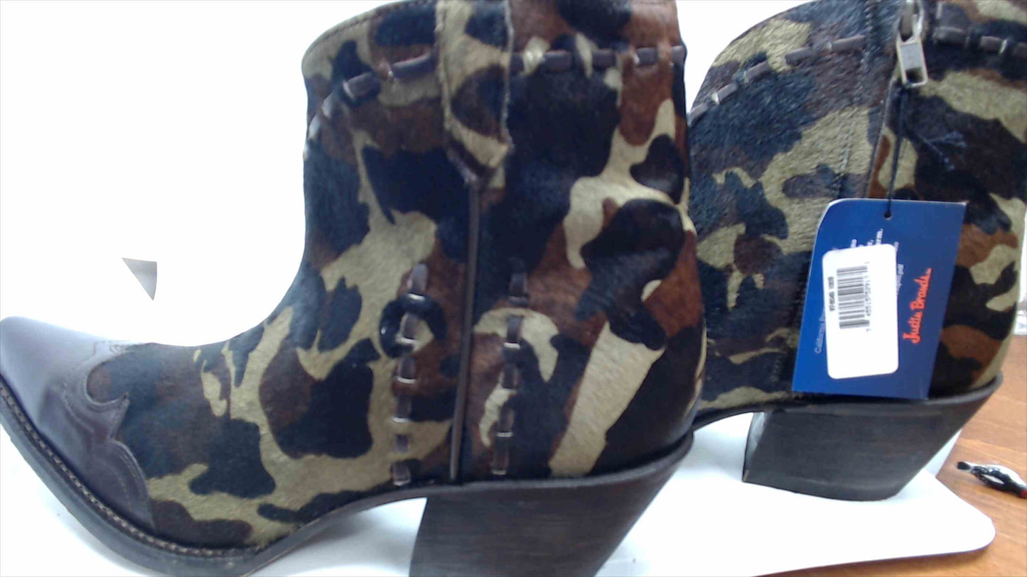 Tony Lama VF6045 Women's Camo Hair-On Short Western Boots – Size 10B – New with Tags