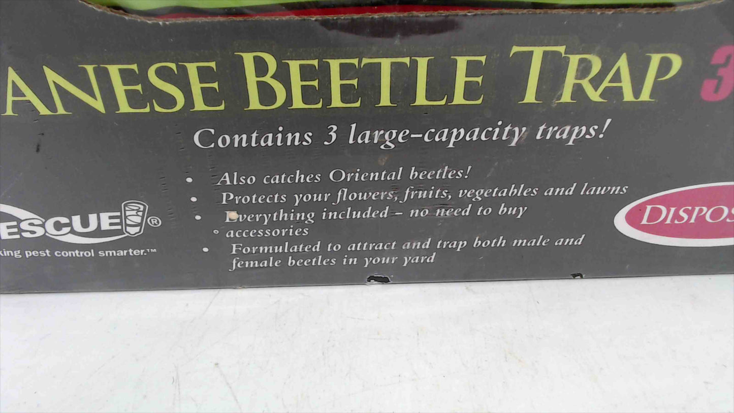RESCUE! Japanese Beetle Trap – 3-Pack, Disposable, Large Capacity with Attractant