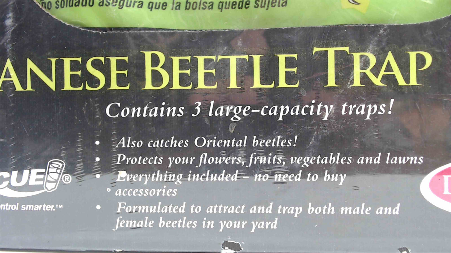 RESCUE! Japanese Beetle Trap – 3-Pack, Disposable, Large Capacity with Attractant