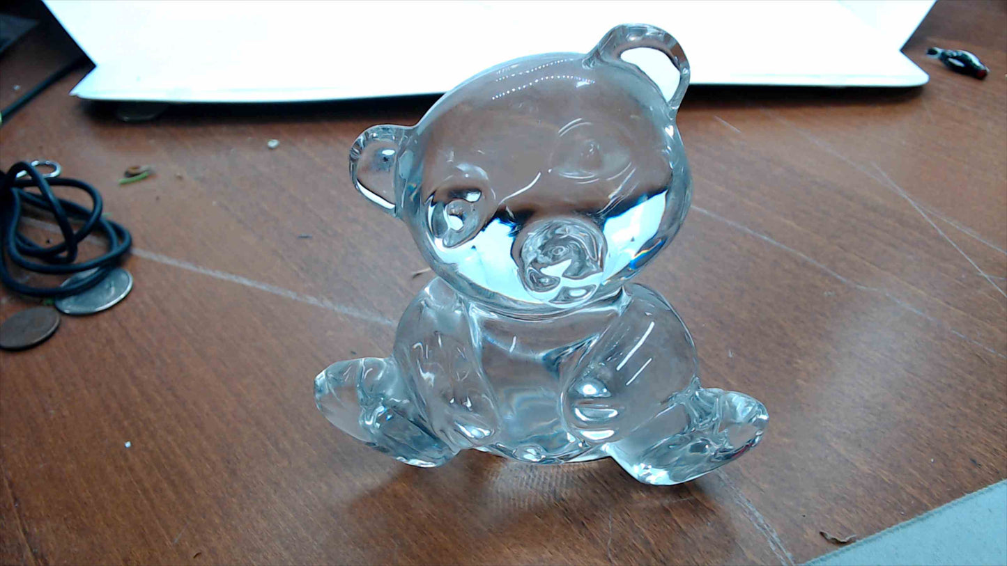 Vintage West German 24% Lead Crystal Teddy Bear Figurine – 4.25" – Pre-1990