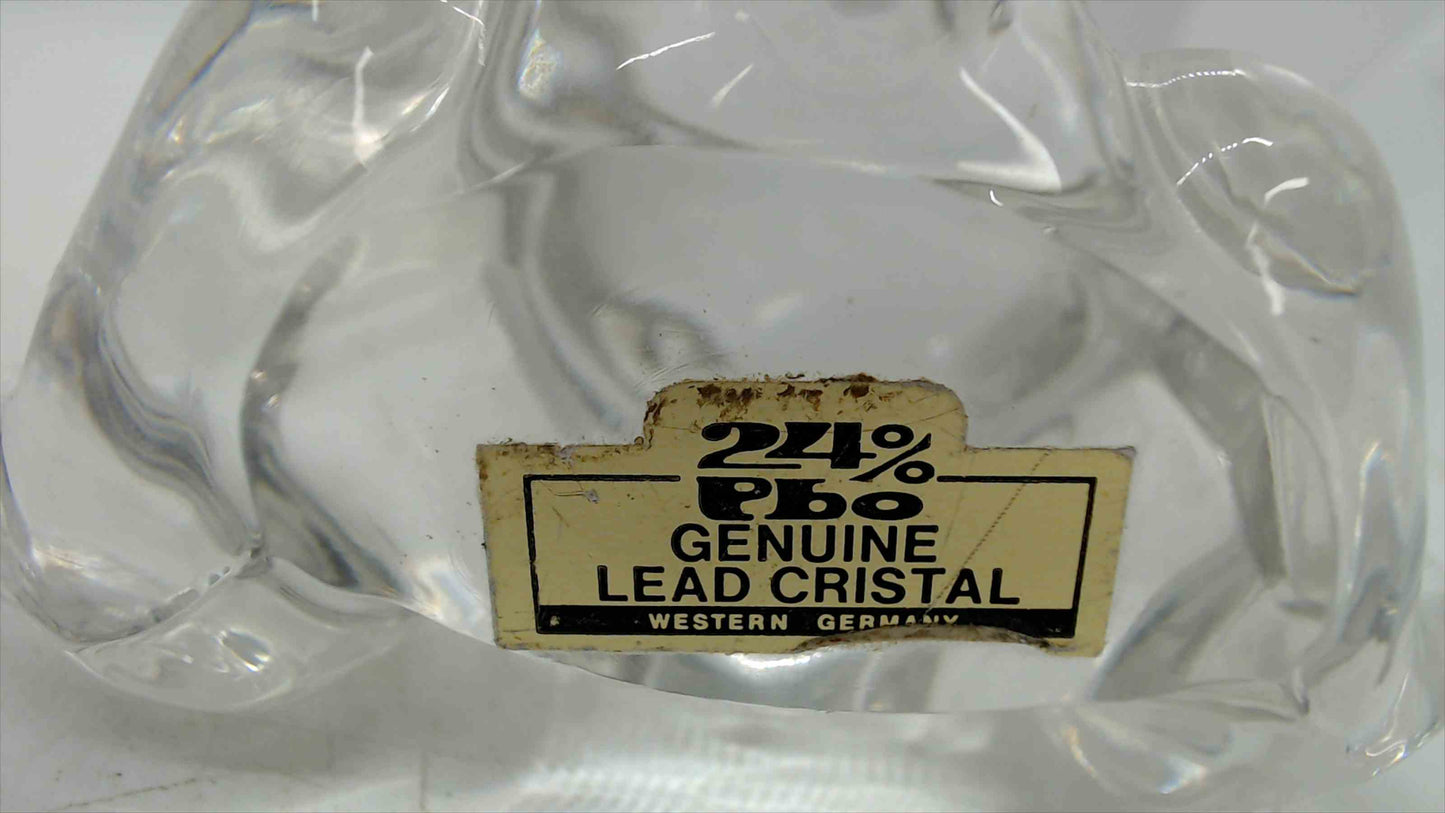 Vintage West German 24% Lead Crystal Teddy Bear Figurine – 4.25" – Pre-1990